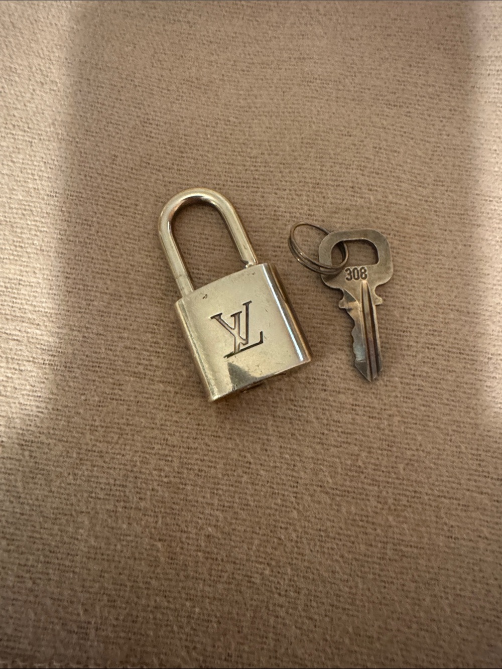 Louis Vuitton LV Padlock with Numbered Key 308 Gold